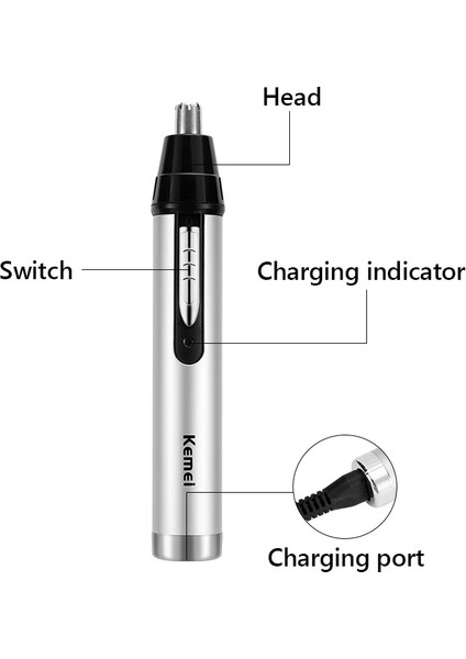 Paket A USB Şarj Edilebilir Kulak Kaş Sakal Burun Çok Fonksiyonlu Tıraş Makinesi (Yurt Dışından)