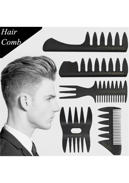 No.4 Tarzı Yeni Geniş Dişler Dayanıklı Saç Fırçası Çatal Tarak Erkekler Sakal Kuaförlük Fırça Berbershop Şekillendirici Aracı Salon Kullanım Malzemeleri (Yurt Dışından)