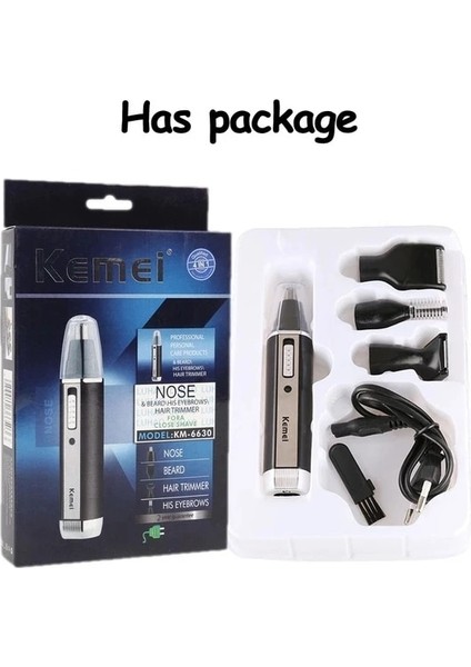 Paket Stili Var Profesyonel Elektrikli Şarj Edilebilir Burun ve Kulak Saç Düzeltici Tıraş Makinesi Erkekler Için Tapınak Kesim Kişisel Bakım Araçları (Yurt Dışından)