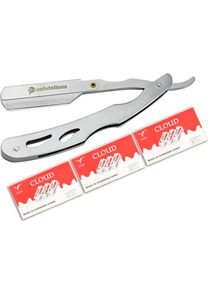 1 Jilet 30 Bıçak Stili Univinlions Manuel Tıraş Makinesi Düz Kenar Paslanmaz Çelik Keskin Berber Jilet Katlanır Tıraş Bıçağı Tıraş Sakal Kesici Bıçaklı (Yurt Dışından) fırsatları
