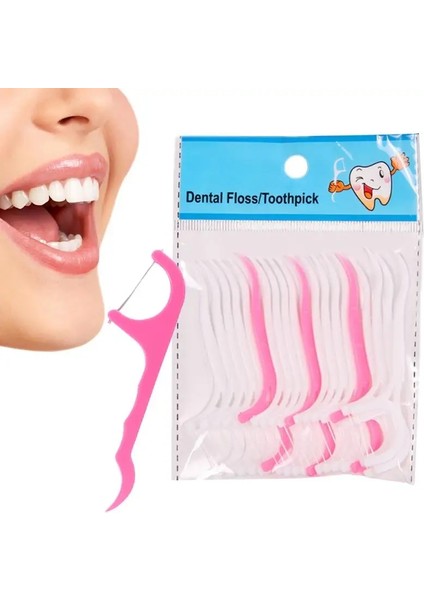 Fildişi Tarzı Tek Kullanımlık Diş Ipi Temizleme Diş Çubuğu 7.5cm Flok Diş Arası Fırça Flosser Diş Temizleme Ağız Hijyeni (Yurt Dışından)