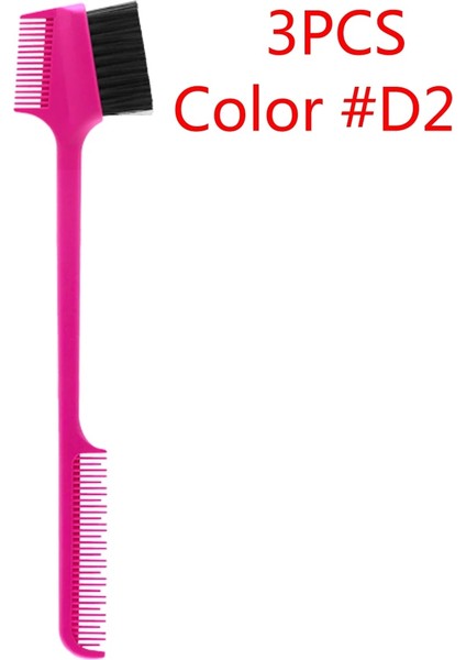 3 Adet Renkli D2 Stili 3 Adet Çift Taraflı Kenar Kontrolü Fırça Tarak 3 1 Kuaförlük Güzellik Araçları Bebek Saç Şekillendirici Salon Profesyonel Araçlar Için (Yurt Dışından)