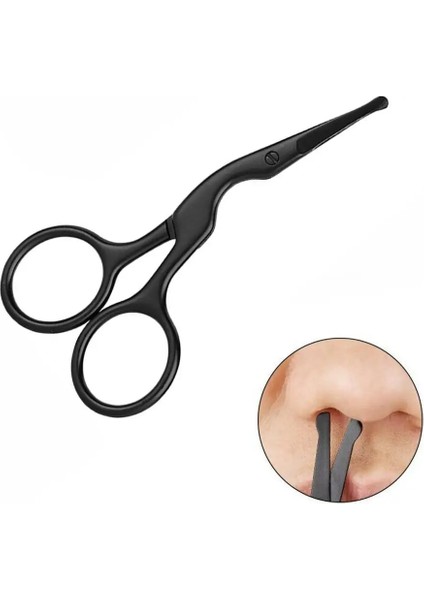 Siyah Stil Güvenli Burun Tüy Dökücü Veya Düzeltici Çelik Mini Taşınabilir Kaş Sakal Veya Yuvarlak Kavisli Güvenlik Veya (Yurt Dışından) modelleri