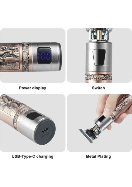 No.68 Stili T Kel Kafa Saç Kesme Biçme Makinesi Şarj Edilebilir Düzeltici T-Outliner Berber Tıraş Makinesi Eski Akülü Saç Kesimi Erkekler Kesici Tıraş Makinesi (Yurt Dışından) fırsatları