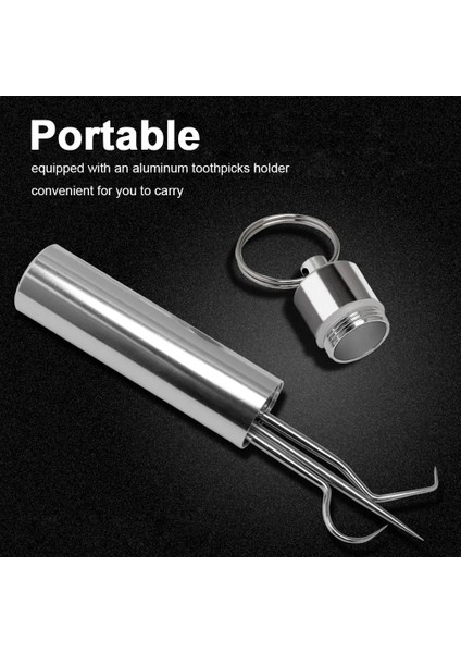 3 Types Portable Toothpicks Stainless Steel Tooth Pick Sticks Pocket Toothpick With Holder For Teeth Cleaning Teeth Care Tools (Yurt Dışından) fırsatları