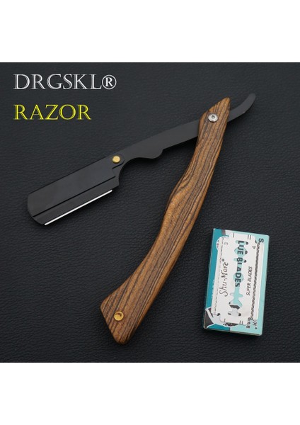 Gök Mavisi Tarzı Üst Düzey Sandal Ağacı Saplı Tıraş Bıçağı Profesyonel Berber Tıraş Makinesi Kaş Jilet Erkek Değiştirilebilir Bıçaklı Tıraş Bıçağı Saç Bıçağı (Yurt Dışından)