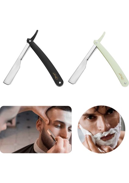 Beyaz Stil 1 Adet Manuel Tıraş Makinesi Paslanmaz Çelik Düz Kenar Keskin Berber Jilet Katlanır Tıraş Sakal Kesici Bıçak Sakal Temizleme Aracı (Yurt Dışından) fiyatları