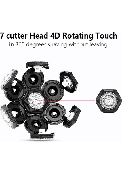 Siyah-2 Adet Tarzı Yedek Elektrikli Tıraş Makinesi Başlığı Elektrikli Tıraş Makinesi 7d Bağımsız Olarak 7 Kesici Yüzer Başlık Su Geçirmez Paslanmaz Çelik Tıraş Bıçağı (Yurt Dışından) modelleri