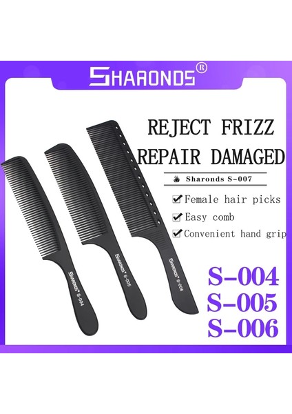 No.7 Tarzı Berber Kuaförlük Ucu Tarak Anti-Statik Siyah Ucu Tarak Saç Kesimi Şekillendirici Tarak Kıvırcık Saç Ev Seçim Tarak (Yurt Dışından) modelleri