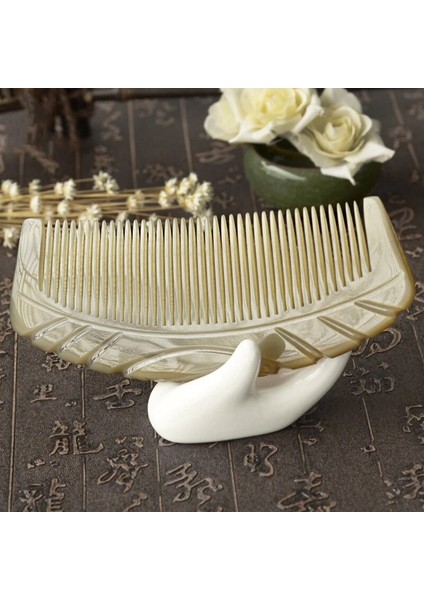 821A 15CM Stili 1 Adet Otantik Butik Geniş Diş Yak Boynuz Tarak Nefis Oyma Tarak 17 cm Yarım Ay Tarak G0411 (Yurt Dışından)
