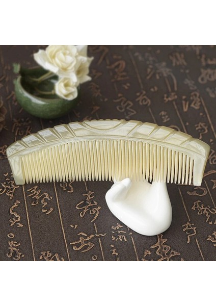 821A 15CM Stili 1 Adet Otantik Butik Geniş Diş Yak Boynuz Tarak Nefis Oyma Tarak 17 cm Yarım Ay Tarak G0411 (Yurt Dışından)