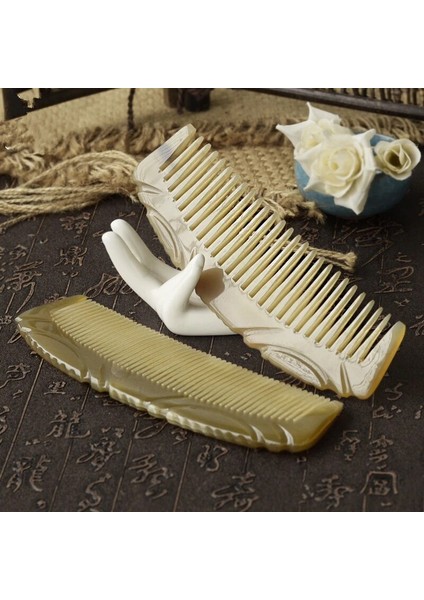 821A 15CM Stili 1 Adet Otantik Butik Geniş Diş Yak Boynuz Tarak Nefis Oyma Tarak 17 cm Yarım Ay Tarak G0411 (Yurt Dışından)