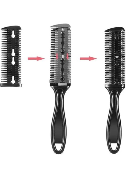3pcslot Çift Taraflı Saç Tarak Saç Düzeltici Tarak 2 Bıçaklı Saç Kesme Tarakları Metal Bıçak Jilet Kuaförlük Bıçağı Tarak (Yurt Dışından) fırsatları