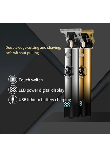 LCD Clipper Stili T9 Saç Düzeltici Elektrikli Saç Kesme Makinesi Akülü Tıraş Makinesi Erkekler Için Sakal Düzeltici Berber Kesme Makinesi T-Outliner Tıraş Makinesi (Yurt Dışından) fiyatları