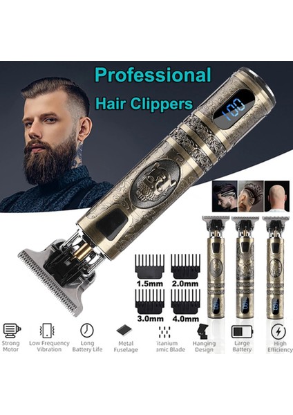 LCD Clipper Stili T9 Saç Düzeltici Elektrikli Saç Kesme Makinesi Akülü Tıraş Makinesi Erkekler Için Sakal Düzeltici Berber Kesme Makinesi T-Outliner Tıraş Makinesi (Yurt Dışından) modelleri