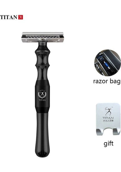 Sr-Siyah Stili Titan Yüksek Li Tıraş Jilet Erkekler Için Güvenlik Jilet, Metal Sap, Tıraş Için Değiştirilebilir Bıçaklı Tıraş Makinesi (Yurt Dışından)