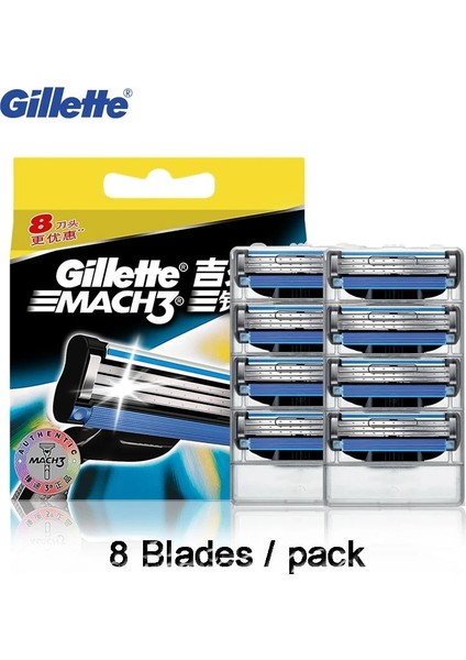 8 Bıçak-1 Tarzı Orijinal Gillette Maaving Tıraş Bıçağı Mach3 Erkekler Için Sakal Tıraş Bıçağı Tıraş ve Tüy Alma (Yurt Dışından)