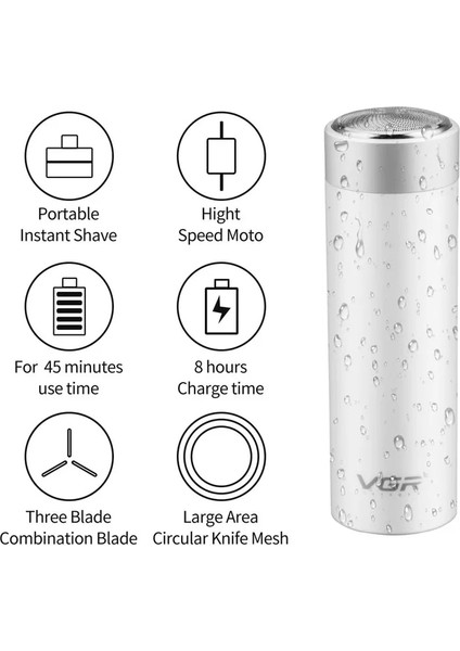 V-390-SIYAH, Box Tarzı Vgr Mini USB Şarj Edilebilir Elektrikli Tıraş Makinesi Döner Bıçaklı Kafa Sakal Tıraş Makinesi Jilet Su Geçirmez Sakal Düzeltici Islak Kuru Kullanım (Yurt Dışından) fırsatları