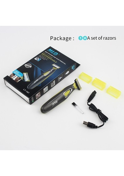 Paket 3 Tarzı Sıcak Değiştirilebilir Elektrikli Jilet USB Şarj Edilebilir Erkek Tıraş Taşınabilir Düzeltici Tıraş Makinesi Su Geçirmez Yıkanabilir Sakal (Yurt Dışından)