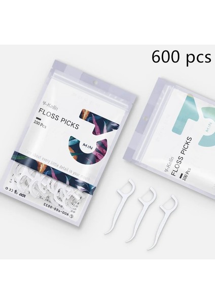 6 PAKET-600 Adet Tarzı Y-Kellot Dental Flok Diş Kürdan Çubuk Diş Temizliği Ağız Bakımı Diş Arası Bruk Temizliği (Yurt Dışından)