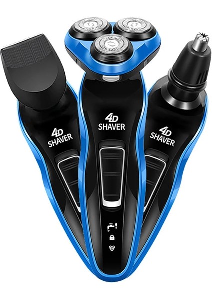 4'ü 1 Arada Stil Kondoon Elektrikli Tıraş Makineleri Tıraş Makinesi Sakal Jilet 4d 3 Bıçaklı Burun Saç Düzeltici Makası Erkek Yüzü Için Şarj Edilebilir (Yurt Dışından) modelleri