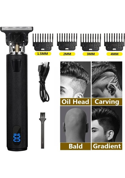 Ejderhalcd Stili T9 USB Elektrikli Saç Kesme Makinesi Adam 0mm Tıraş Makinesi Erkekler Için Düzeltici Berber Profesyonel Sakal Şarj Edilebilir Saç Kesme Makinesi (Yurt Dışından)