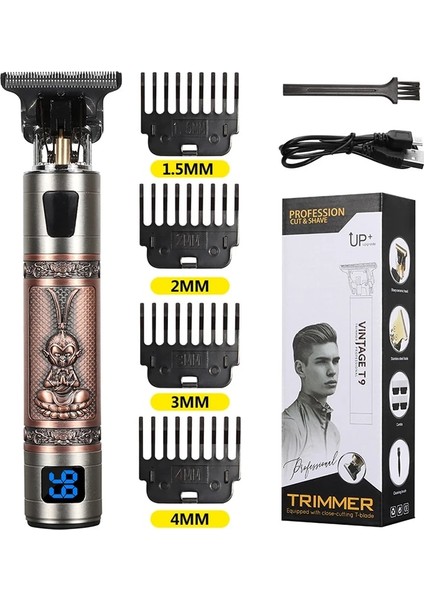 NO.6688 Style T Kel Kafa Saç Kesme Biçme Makinesi Şarj Edilebilir Düzeltici T-Outliner Berber Tıraş Makinesi Eski Akülü Saç Kesimi Erkekler Kesici Tıraş Makinesi (Yurt Dışından)