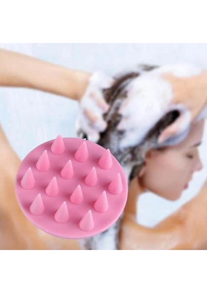 Mor Tarzı Silikon Duş Saç Yıkama Fırçası Şampuan Tarak Vücut Baş Derisi Masaj Aracı Duş Fırçası Banyo Spa Kepek Önleyici Şampuan Tarak (Yurt Dışından)