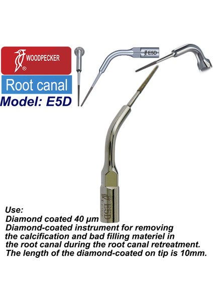 E5D-1PC Stili Ağaçkakan Dental Ultrasoaler Kanal Uçları Endodonti Ucu E1 E2 E3 E3D E4 E4D E5 E5D E8 E9 E10 E10D E11D E14 Uds Ems (Yurt Dışından)