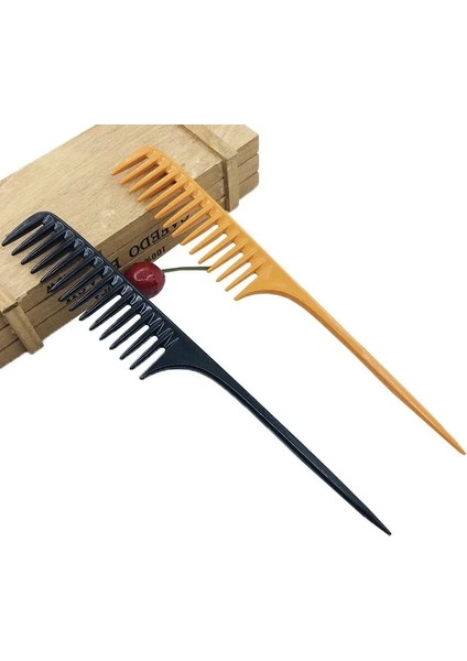 Siyah Stil Sıçan Kuyruğu Saç Tarak Salon Berber Aksesuarları Için Islak Saç Geniş Diş Tarak Ayrılık Dolaşık Açıcı Saç Saç Fırçası Aracı Berber (Yurt Dışından) fırsatları
