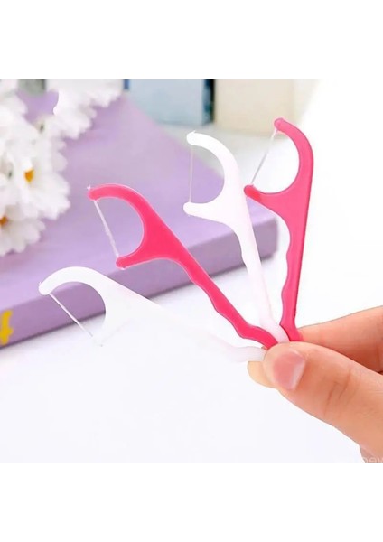 Ack Tek Kullanımlık Dental Floks Çubuklar Arası Diş Fırçası 2'si 1 Arada Plastik Kürdan Temizleme Ağız Ağız Bakımı Hijyen Temizliği (Yurt Dışından) modelleri