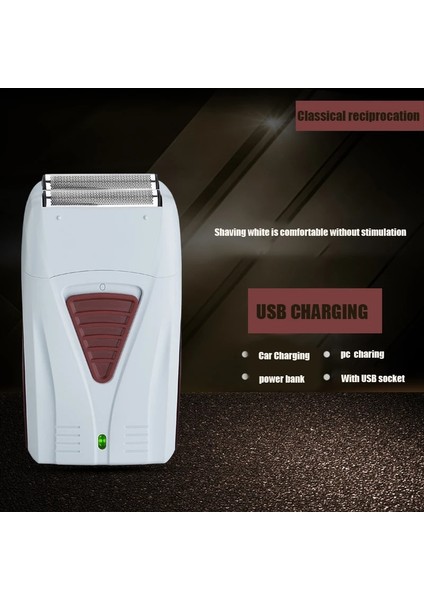 LK-2202 Stili Erkekler Için Şarj Edilebilir Akülü Tıraş Makinesi Ikiz Bıçak Pistonlu Sakal Jilet Yüz Bakımı Işlevli Güçlü Giyotin (Yurt Dışından)