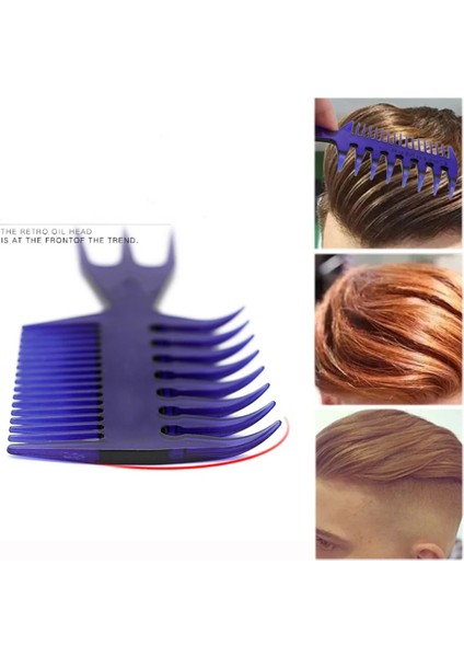 Mavi-Tek Taraflı Stil Profesyonel Geniş Diş Anti-Statik Çift Taraflı Tarak Saç Fırçası Çatal Erkekler Sakal Kuaförlük Fırça Berber Dükkanı Şekillendirici Aracı Salon (Yurt Dışından) fırsatları
