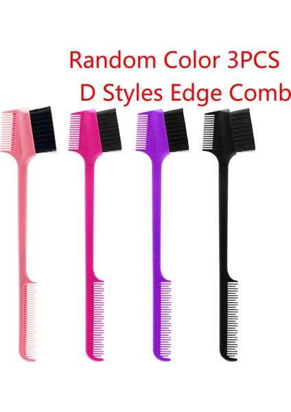 3 Adet Rastgele Renk D Stili 3 Adet Çift Taraflı Kenar Kontrolü Fırça Tarak 3 1 Kuaförlük Güzellik Araçları Bebek Saç Şekillendirici Salon Profesyonel Araçlar Için (Yurt Dışından)