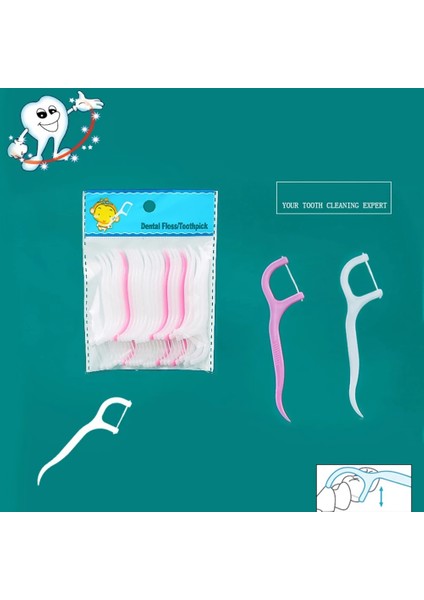 Tek Kullanımlık Ağız Sakızı Diş Temiz Bakım Ipi Iplik Diş Naylon Tel Ipi Plastik Diş Çekme (Yurt Dışından)