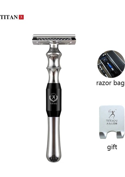 Sr-Gümüş Tarzı Titan Yüksek Li Tıraş Jilet Erkekler Için Güvenlik Jilet, Metal Sap, Tıraş Için Değiştirilebilir Bıçaklı Tıraş Makinesi (Yurt Dışından)