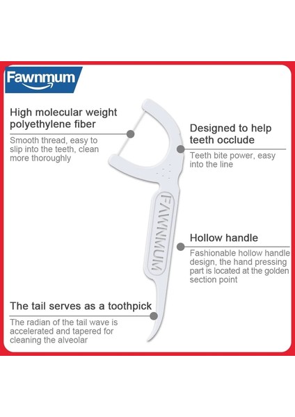 Fawnmum Diş Diş Ipi Kürdan Çubuk Temizleme Bakımı Ağız Dişleri Tek Kullanımlık Süper Ince Flosser Interdental Diş Fırçası (Yurt Dışından) fiyatları