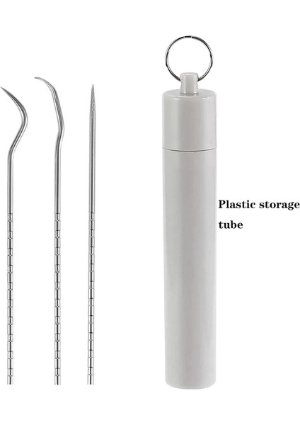 Plastik Stil Paslanmaz Çelik Kürdan Seti Taşınabilir Kürdan Tutucu ile Metal Diş Ipi Araçları Açık Ev Seyahat Mühür Saklama Kutusu (Yurt Dışından)