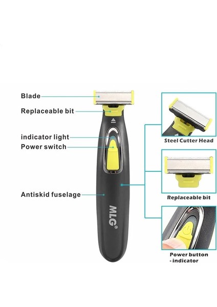 Paket 2 Tarzı Yeni Elektrikli Düzeltici Tıraş Bıçağı USB Şarj Edilebilir Erkek Su Geçirmez Yıkanabilir Sakal Saç Tımar Tımar Erkekler Için Vücut Saç Damat ve (Yurt Dışından)