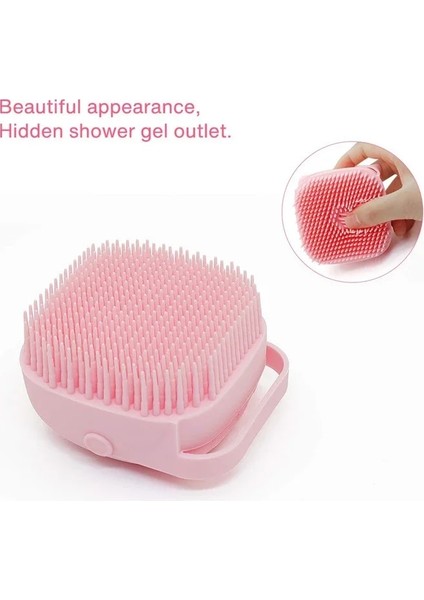 Pembe Stil Çocuk Silikon Banyo Fırçası Saç Yıkama Tarak Şampuan Fırçası Pet Banyo Masaj Tarak Şampuan Alanı ile Silikon Yıkama Fırçası (Yurt Dışından)