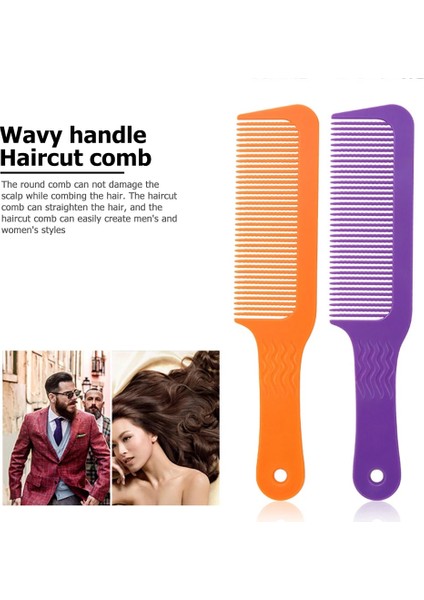 Turuncu Tarzı Profesyonel Dalgalı Diş Salonu Kuaför Stilisti Kesme Makası Düz ​​kıvırma Saç Dolaşık Açıcı Tarak Konik Solmaya Karışım Düz Üst Kesim (Yurt Dışından) modelleri