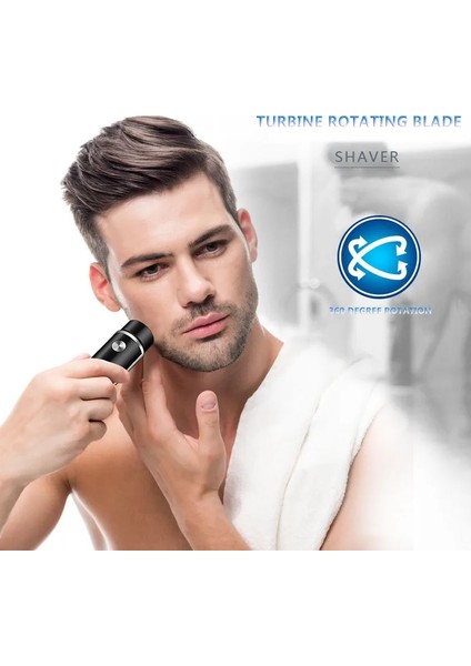 Siyah Stil Mini Elektrikli Tıraş Makinesi Erkekler Için Taşınabilir Elektrikli Tıraş Bıçağı Sakal Bıçağı USB Şarj Erkek Tıraş Makineleri Yüz Vücut Tıraş Bıçağı (Yurt Dışından)