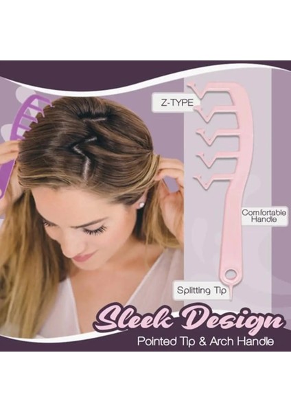 Yeşil Stil Z Şekilli Tarak Saç Yarık Tarak Kıvırcık Patlama Şekillendirici Puf Kuaförlük Tarak Salon Saç Şekillendirici Kız Ev Kuaför Saç Güzellik (Yurt Dışından) indirimleri