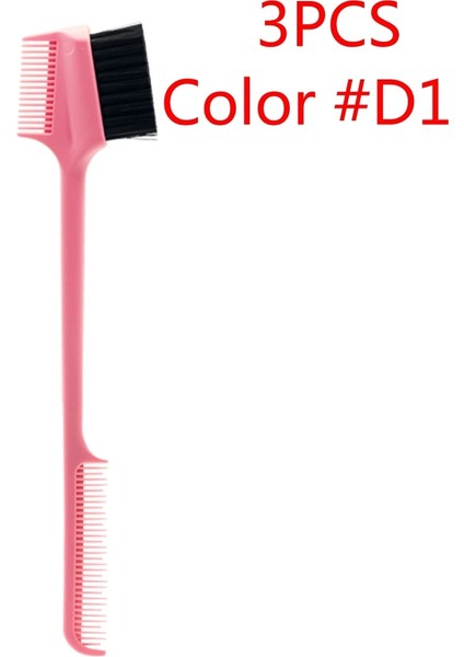 3 Adet Renk D1 Stili 3 x Kenar Kontrol Fırçası Magic Collection Çift Taraflı Kenar Tarak Damatlar Pürüzsüz Kuaförlük Güzellik Araçları (Yurt Dışından)