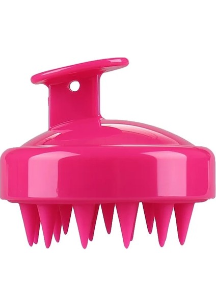 Kırmızı Stil Yuvarlak Yumuşak Silikon Masaj Tarağı Taşınabilir Kafa Fırçası Şampuan Saç Derisi Yıkama Temiz Duş Banyo Spa Islak ve Kuru Sağlık Güzellik Fırçası (Yurt Dışından)