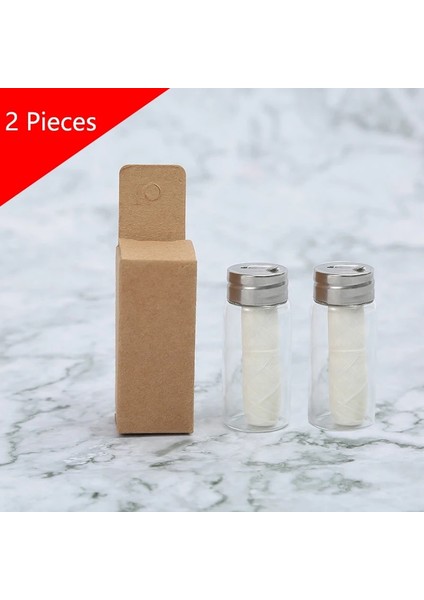 2 Adet Tarzı 30M Eco Diş Ipi Nane Lezzet Sıfır Dechet Vegan Ürünler Cam Şişe Bambu Biriktirme Diş Pensesinde Diş Temizleme Ağız Hijyeni (Yurt Dışından)