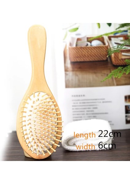 Orta Stil 1 Tarak Saç Bakım Fırçası Masaj Ahşap Yastık Masaj Tarak Antistatik Spa Bambu Hava Yastığı Saç Tarak Kafası Kan Dolaşımını Teşvik Eder (Yurt Dışından)