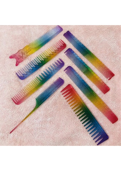 No.11 Stili Gökkuşağı Tarak Kuaför Salonu Ekipmanları Plastik Tarak Saç Kesme Şekillendirici Aracı Kişisel Sağlık Bakım Aksesuarları Malzemeleri (Yurt Dışından)