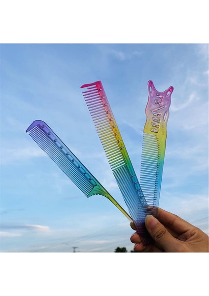 No.11 Stili Gökkuşağı Tarak Kuaför Salonu Ekipmanları Plastik Tarak Saç Kesme Şekillendirici Aracı Kişisel Sağlık Bakım Aksesuarları Malzemeleri (Yurt Dışından)