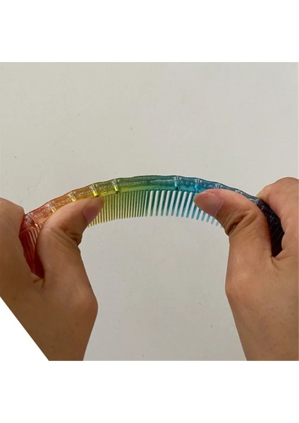 No.11 Stili Gökkuşağı Tarak Kuaför Salonu Ekipmanları Plastik Tarak Saç Kesme Şekillendirici Aracı Kişisel Sağlık Bakım Aksesuarları Malzemeleri (Yurt Dışından)